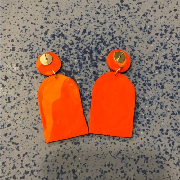 Handmade Abstract Woman’s Face Clay Earrings - Picture 8 of 11